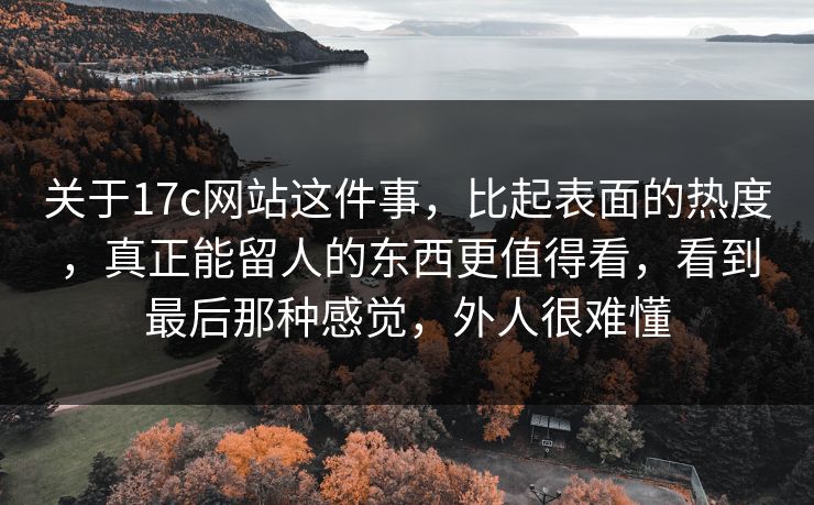 关于17c网站这件事，比起表面的热度，真正能留人的东西更值得看，看到最后那种感觉，外人很难懂